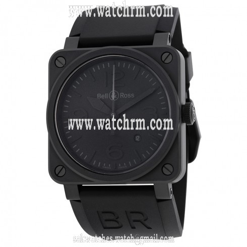 Bell & Ross Phantom Automatic Black Dial Black Rubber Men's Watch BR0392-PHANTOM-CE