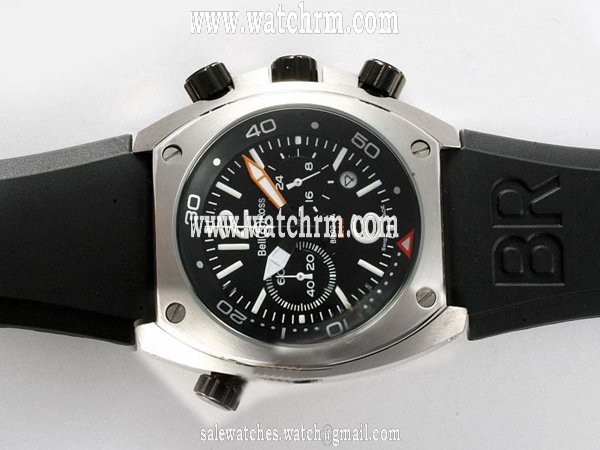 Bell Ross Professional Space 3 SPACE 3 Black Black Rubber Strap Midsize Watch