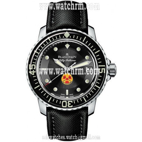 Blancpain Fifty Fathoms Automatic Black Dial Canvas Men's Watch 5015B-1130-52A