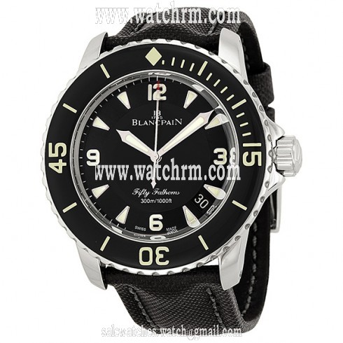 Blancpain Fifty Fathoms Black Dial Stainless Steel Automatic Men's Watch 5015-1130-52