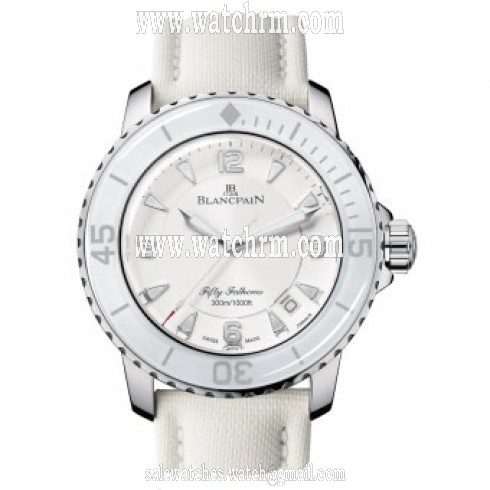 Blancpain Fifty Fathoms White Dial White Fabric Automatic Men's Watch 5015-1127-52