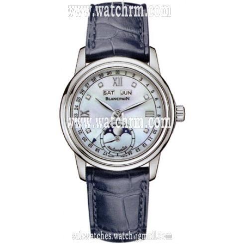 Blancpain Leman Automatic White Mother of Pearl Dial Ladies Watch 2360-1191A-55B