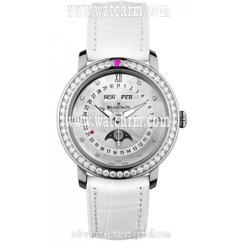 Blancpain Leman Automatic White Mother of Pearl Dial Ladies Watch 3663-4654-55B
