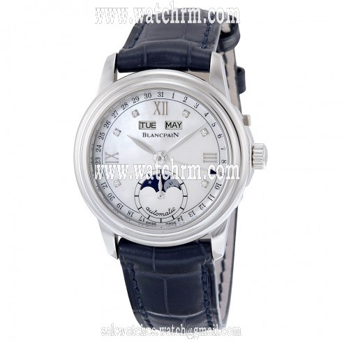 Blancpain Lemans Moonphase Mother of Pearl Diamond Dial Automatic Ladies Watch 2360-1191A-55A