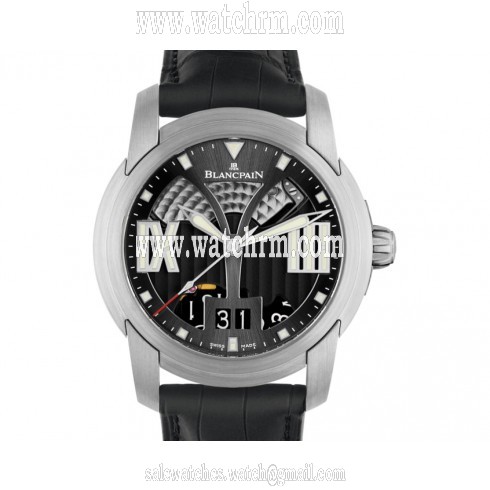 Blancpain L-Evolution Black Dial Black Alligator Leather Men's Watch 8850-11B34-53B