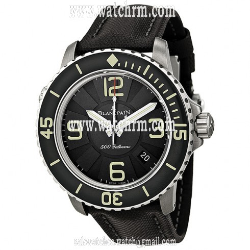 Blancpain Sport 500 Fathoms Black Dial Titanium Automatic Men's Watch 50015-12B30-52