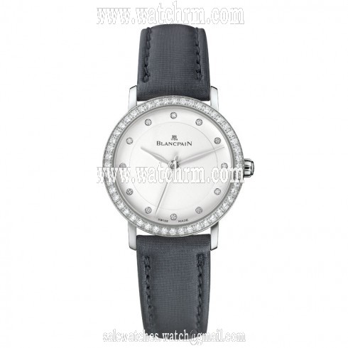 Blancpain Ultraplate White Dial Diamond Ladies Watch 6102-4628-95A