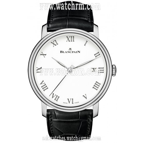 Blancpain Villeret 8 Days White Enamel Dial 18kt White Gold Men's Watch 6630-1531-55B