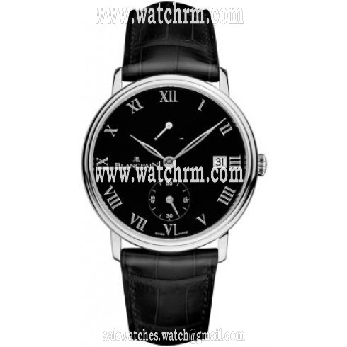 Blancpain Villeret 8 Jours Manuelle Black Dial Platinum Men's Watch 6614-3437-55B