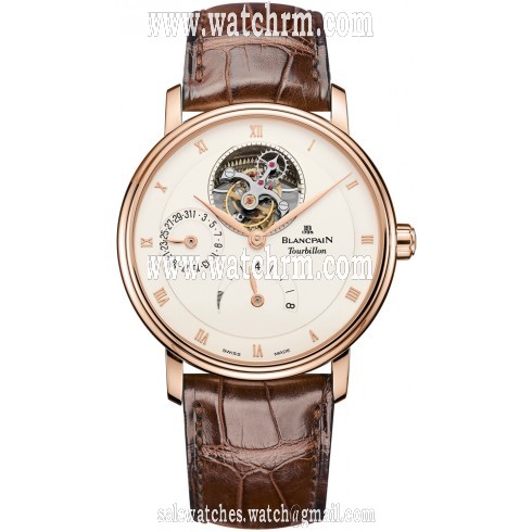Blancpain Villeret Tourbillion Silver Dial Men's Watch 6025-3642-55B