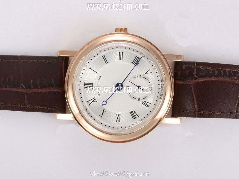 Breguet Classique 5907BR12984 Round Mens Brown Crocodile Leather Strap Watch