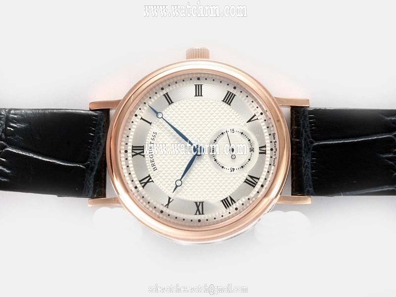Breguet Classique 5907BR12984 White Dial Black Crocodile Leather Strap Round Watch