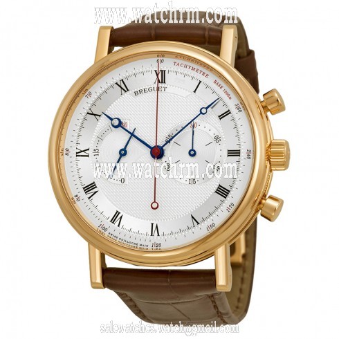 Breguet Classique Automatic Silvered Dial Alligator Leather Men's Watch 5287BR129ZU