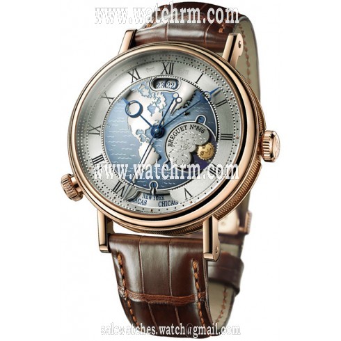 Breguet Classique Hora Mundi Automatic Silver Dial Men's Watch 5717BR/US/9ZU