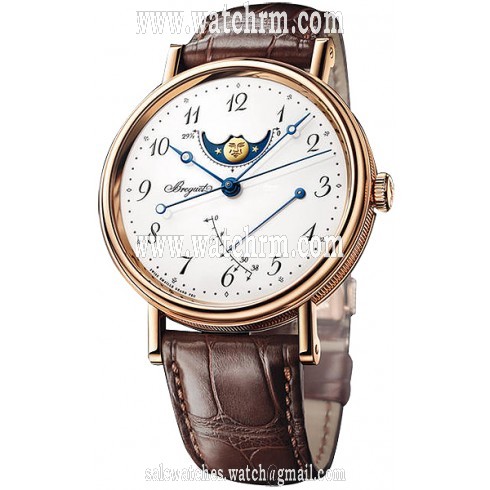 Breguet Classique Moonphases White Dial 18K Rose Gold Automatic Men's Watch 7787BR299V6