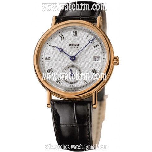 Breguet Classique Silver Dial 18kt Rose Gold Black Leather Men's Watch 5920BR15984