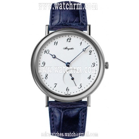 Breguet Classique Silver Dial 18kt White Gold Blue Leather Automatic Men's Watch 5140BB299W6