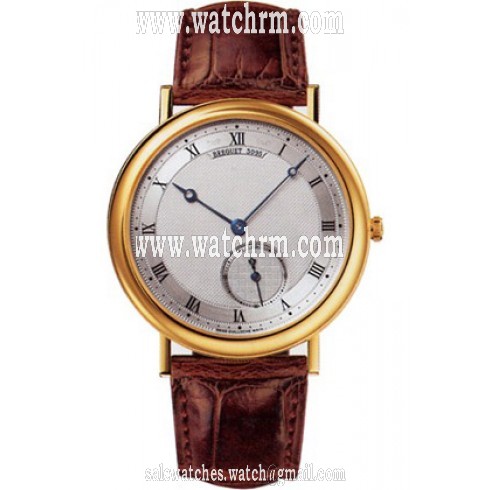 Breguet Classique Silver Dial Automatic 18kt Rose Gold Brown Leather Men's Watch 5140BA129W6