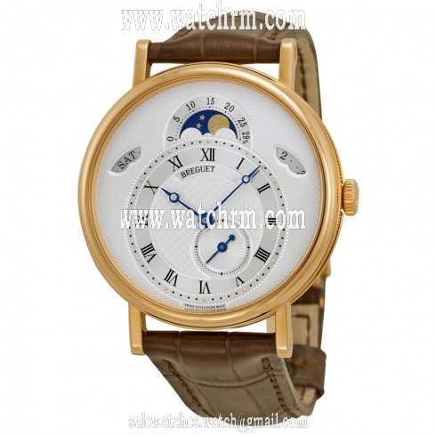Breguet Classique Silver Dial Brown Leather Strap Men's Watch 7337BR1E9V6