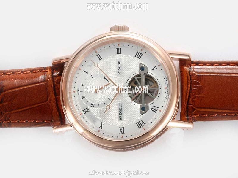 Breguet Classique Tourbillon 5317BR129V6 Mens Brown Crocodile Leather Strap Watch