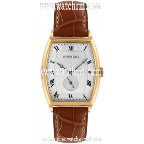 Breguet Heritage Silver Dial 18kt Rose Gold Brown Leather Men's Watch 3660BR12984
