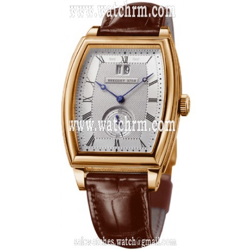 Breguet Heritage Silver Dial 18kt Rose Gold Brown Leather Men's Watch 5480BR12996