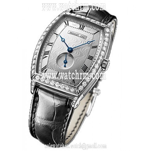 Breguet Heritage Silver Dial 18kt White Gold Diamond Black Leather Men's Watch 3661BB12984DD00