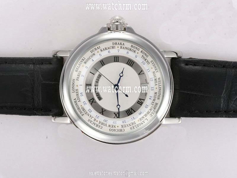 Breguet Marine 3700BB/12/BV0 Black Crocodile Leather Strap Round Watch