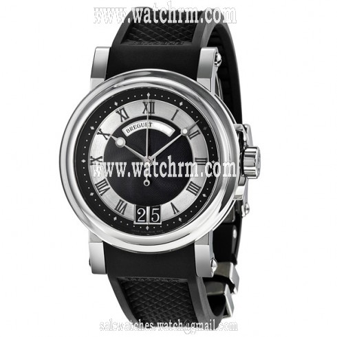 Breguet Marine Automatic Black Dial Black Rubber Strap Men's Watch 5817ST925V8