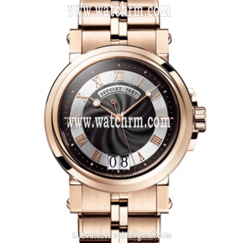 Breguet Marine Black Dial 18kt Rose Gold Automatic Men's Watch 5817BRZ2RV0