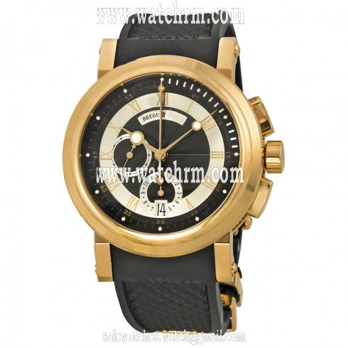Breguet Marine Black Dial Rubber Men's Watch 5827BR/Z2/5ZU