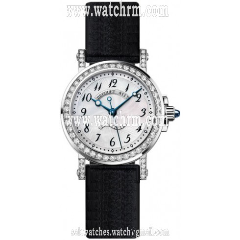 Breguet Marine Mother of Pearl Diamond Black Satin Ladies Watch 8818BB59864DD00D