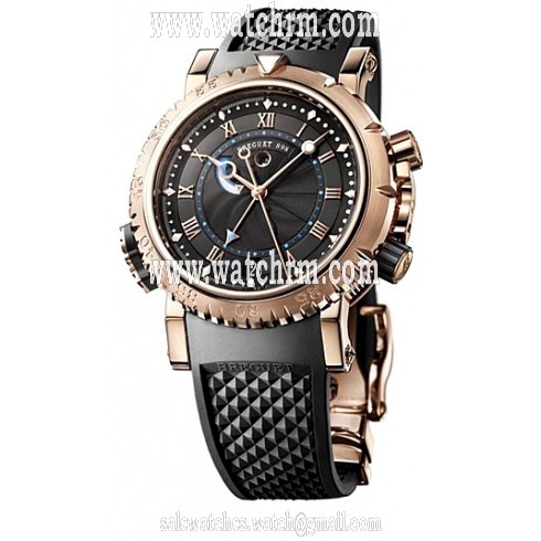 Breguet Marine Royal Black Dial Rubber Men's Watch 5847BRZ25ZV