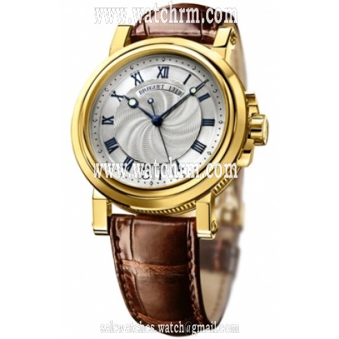 Breguet Marine Silver Dial Leather Men's Watch 5817BA/12/9V8