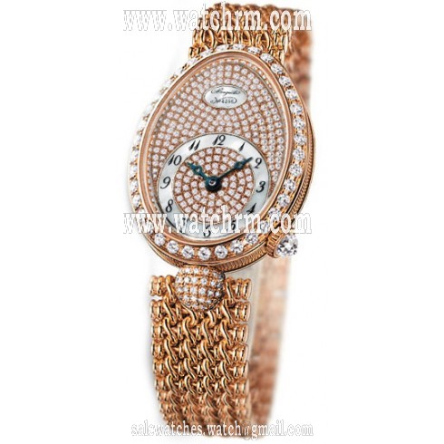 Breguet Reine de Naples Diamond Pave Dial 18kt Rose Gold Ladies Watch 8928BR8DJ20DD00