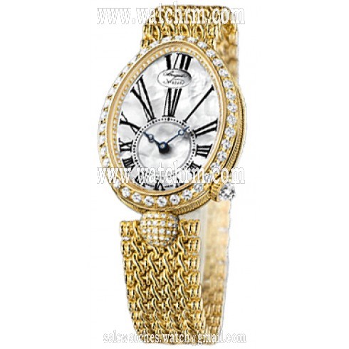Breguet Reine de Naples Mother of Pearl 18kt Yellow Gold Diamond Ladies Watch 8928BA51J20DD00