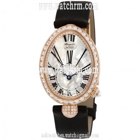 Breguet Reine de Naples Mother of Pearl Dial 18kt Rose Gold Black Satin Ladies Watch 8928BR51844DD0D