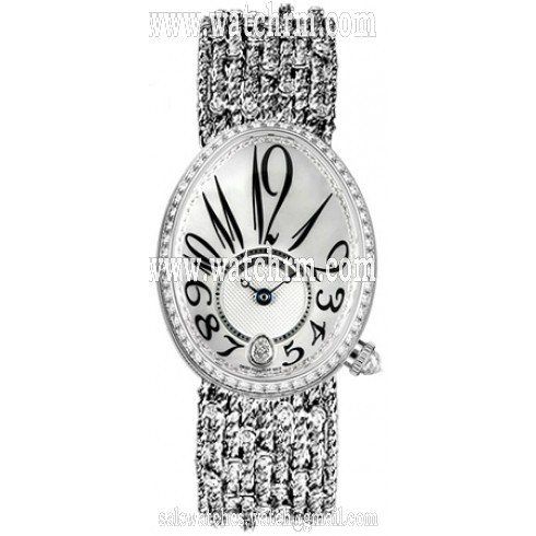 Breguet Reine de Naples Mother of Pearl Dial 18kt White Gold Diamond Ladies Watch 8918BB58J31D0DD