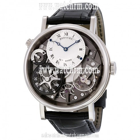 Breguet Tradition GMT Manual Silver Skeleton Dial Men's Watch 7067BB/G1/9W6