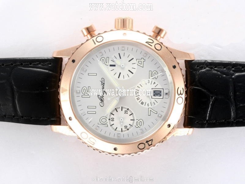 Breguet Type XXI 3800ST/92/9W6 Mens Black Cow Leather Strap Watch