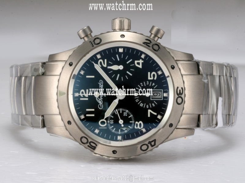 Breguet Type XXI 3800ST/92/SW9 Titanium Bezel Blue Dial Silver Stainless Steel Strap Watch