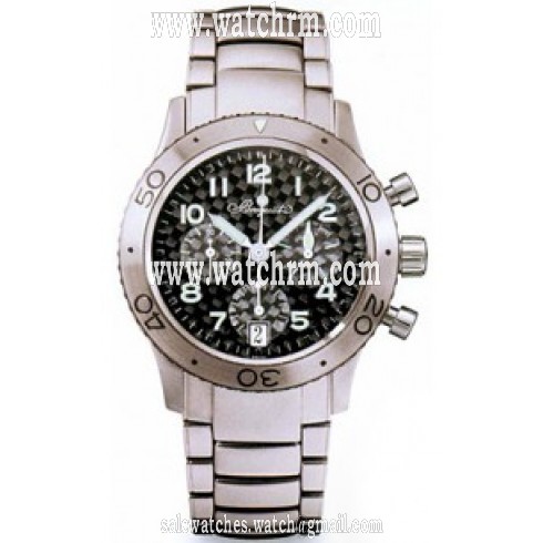 Breguet XX Transatlantique Black Dial Titanium Leather Men's Chronograph Watch 3820TIK2TW9