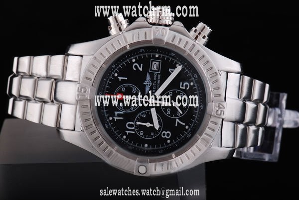 Breitling Aeromarine Chrono Avenger Steel Stainless Steel Case 45mm Black Dial Watch