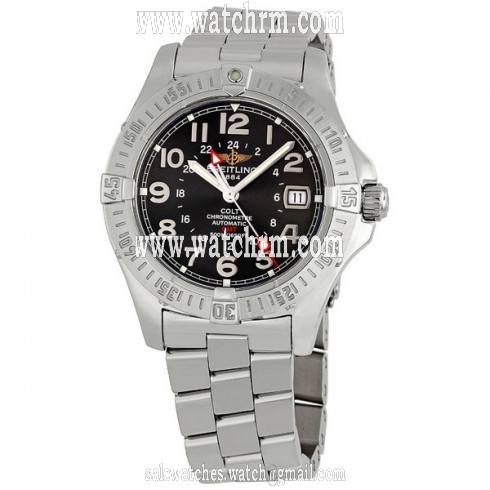 Breitling Aeromarine Colt GMT Steel Black Men's Watch A3235011-B715SS