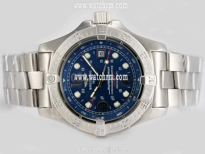 Breitling Aeromarine Superocean Steelfish A17390 Blue Dial Automatic Chronograph Watch