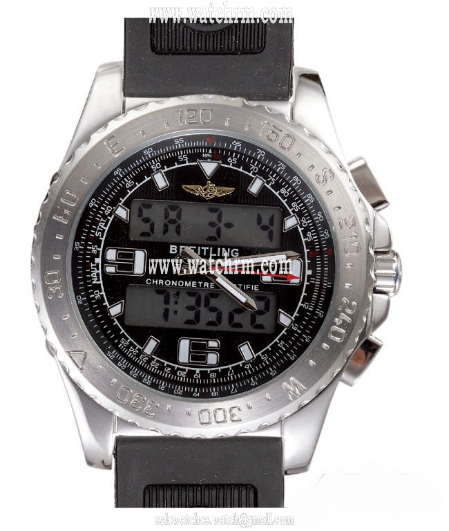 Breitling Airwolf E7936210/B962-1RT Round Black Rubber Strap Watch