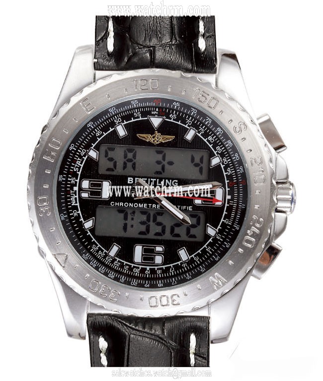 Breitling Airwolf E7936210/B962-Ti Black Dial Quartz Stainless Steel Bezel Watch