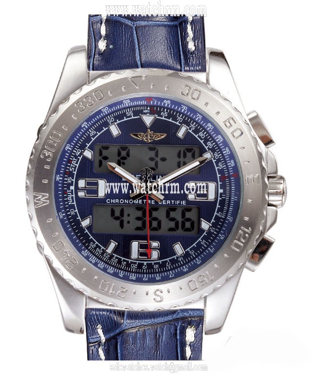 Breitling Airwolf E7936210/C787-3RT Blue Cow Leather Strap Round Mens Watch