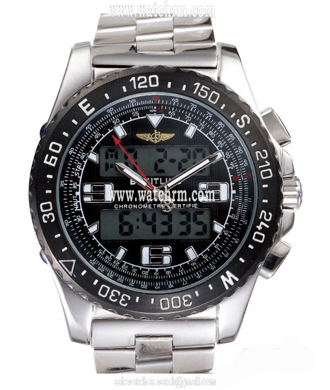 Breitling Airwolf Raven E65062 Black Dial Quartz 43.5mm Watch