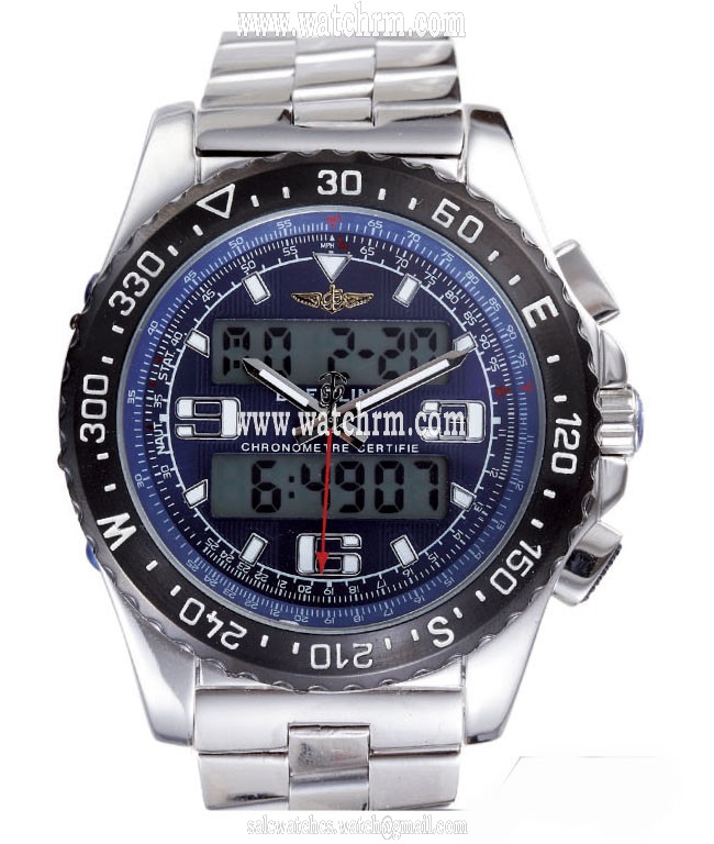 Breitling Airwolf Raven E65362 Stainless Steel Bezel Blue Dial Blue Stainless Steel Strap Watch